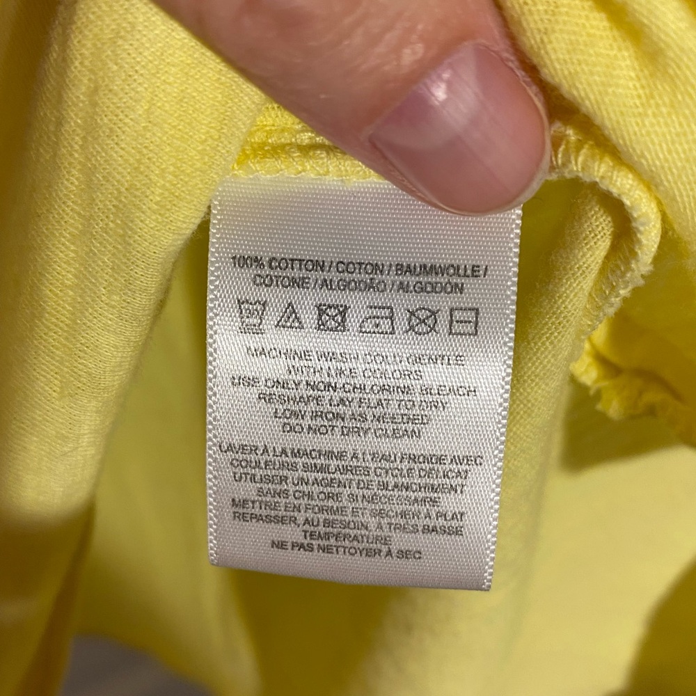 We The Free Deep V Neck Oversized Pocket Tee Light Yellow Large - Picture 4 of 11